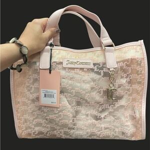 Juicy Couture Blush Pink Monogram Tote with Charm
